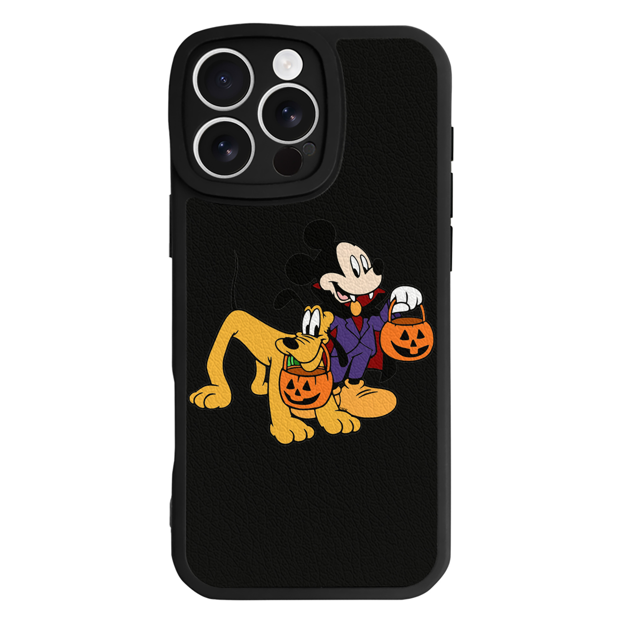 （画像用） ミッキーマウス Mickey Mouse 【iPhone 16シリーズ対応】シリコンスマホケース（レザー調） 材質：シリコン